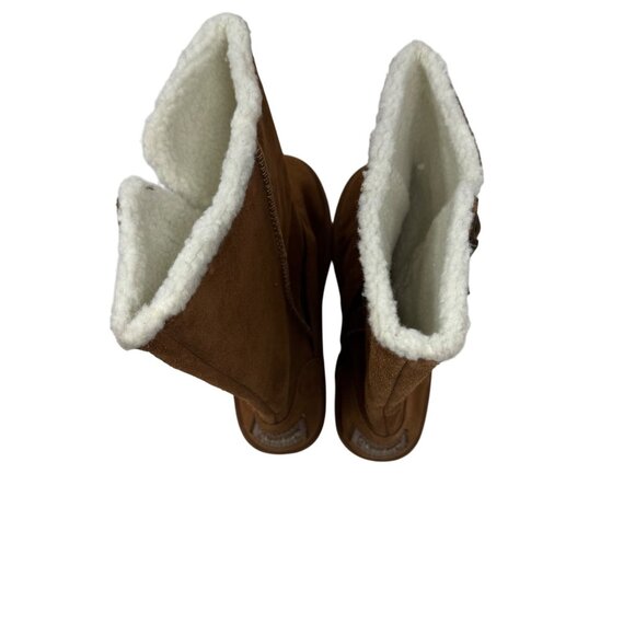 Skechers Womens Suede Mid-Calf Boots Size 7 Faux Fur Lining & Buckle Accents - Picture 5 of 8